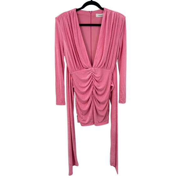 Misha Dress Dekota Azalea V-neck Wrap Mini Women's Size‎ 8 Pink - Picture 4 of 10